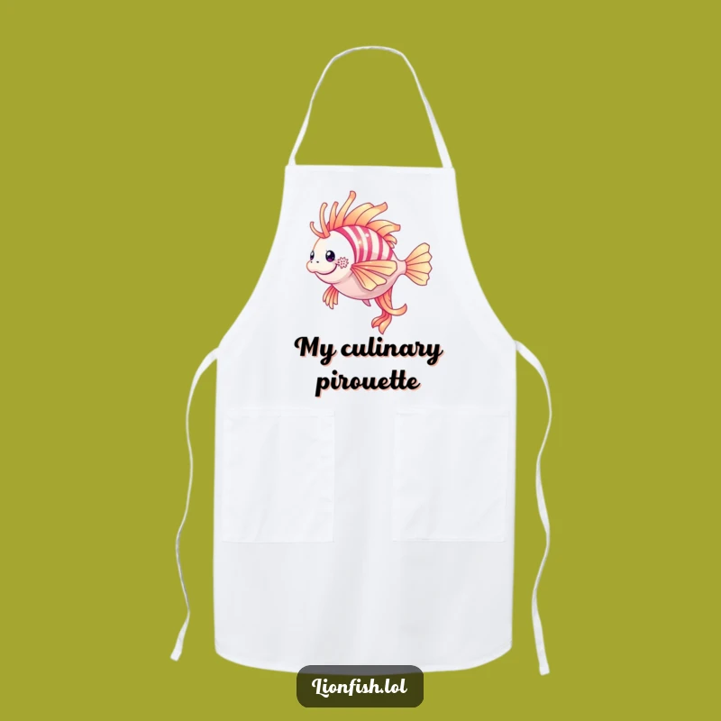 Funny Shimmering Lionfish Apron: Cook With Underwater Grace and Kitchen Fun Gift