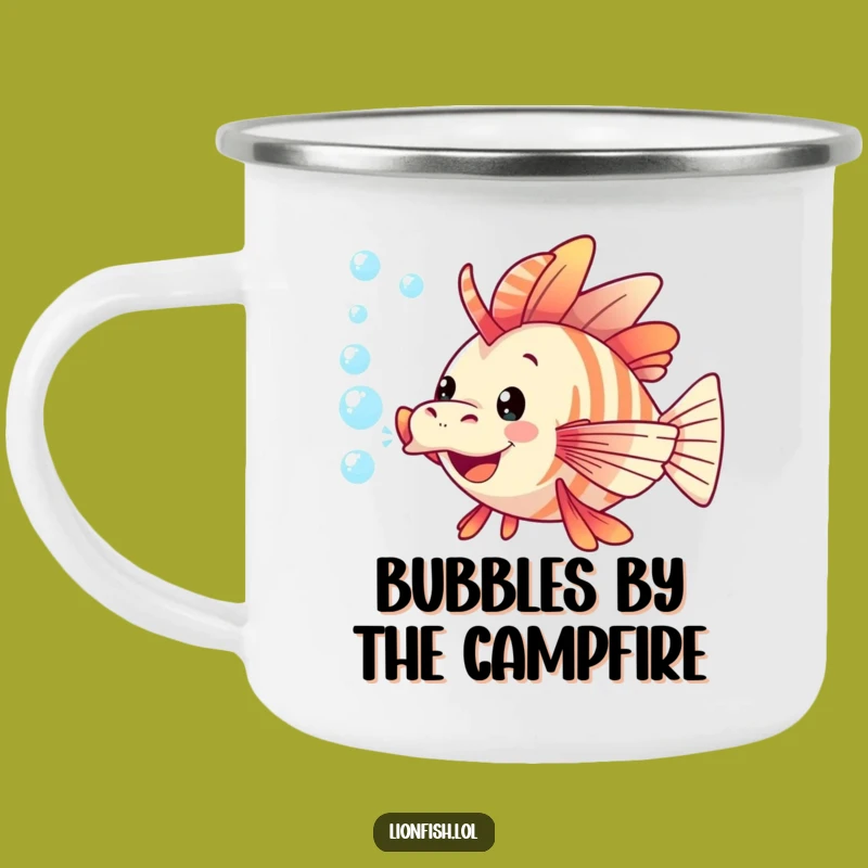 Funny Playful Lionfish Camping Mug: Adventure Fuelled by Underwater Merriment Gift