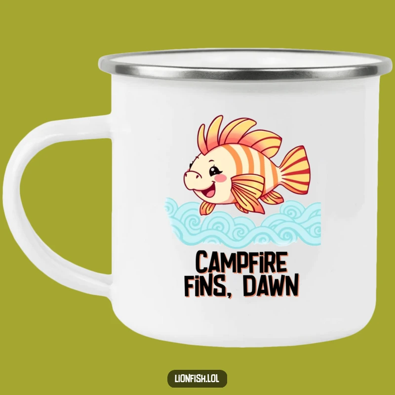 Funny Joyful Lionfish Camping Mug - Adventure Fuel - Perfect Gift