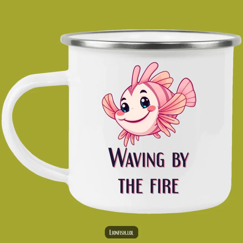 Funny Wobbly Lionfish Camping Mug: Friendly Adventures, Humorous Gift Outdoors