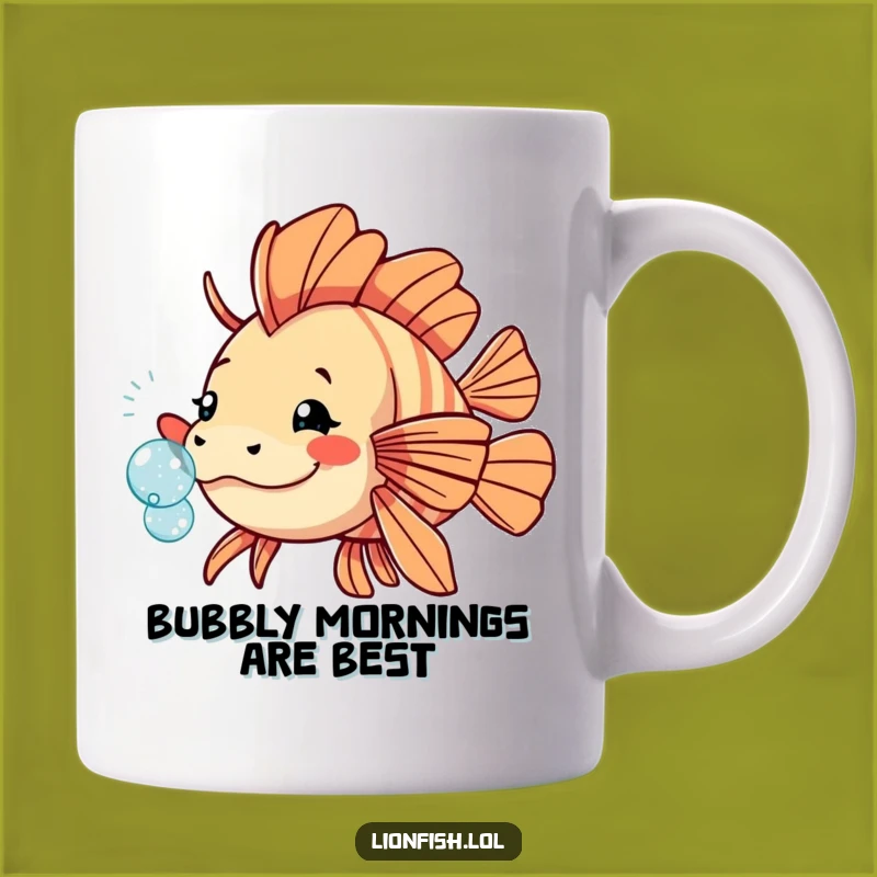 Funny Playful Lionfish Mug - Bubble Fun for All - Perfect Whimsical Gift