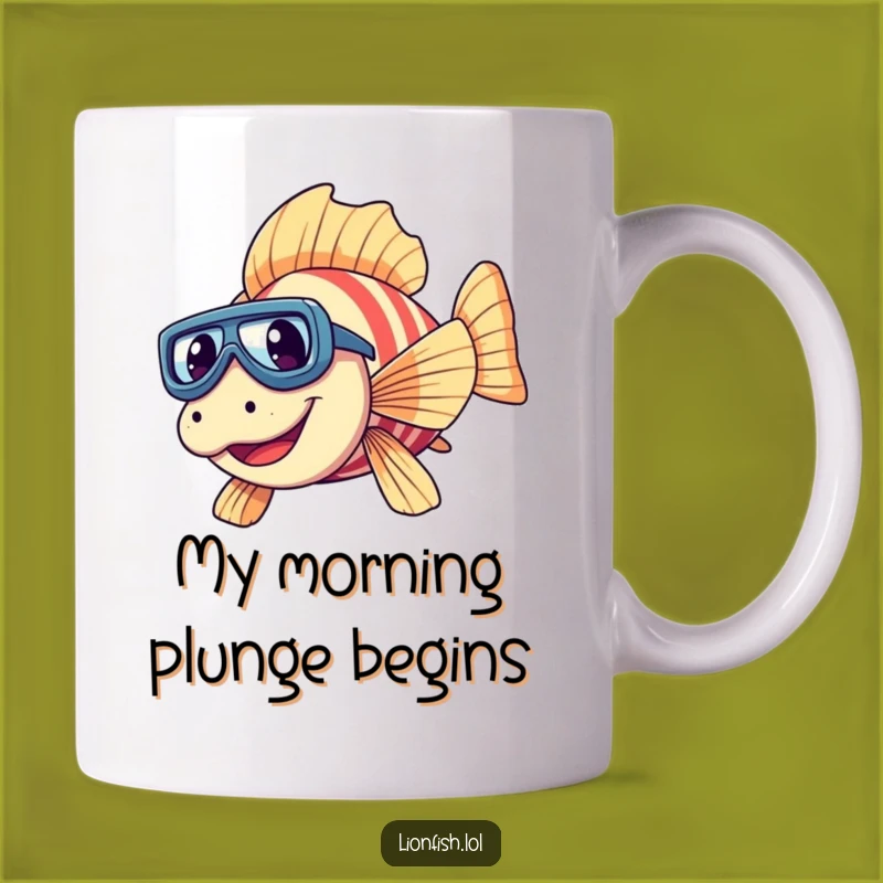Funny Giggling Lionfish Diving Mug - Hilarious Underwater Adventure Gift