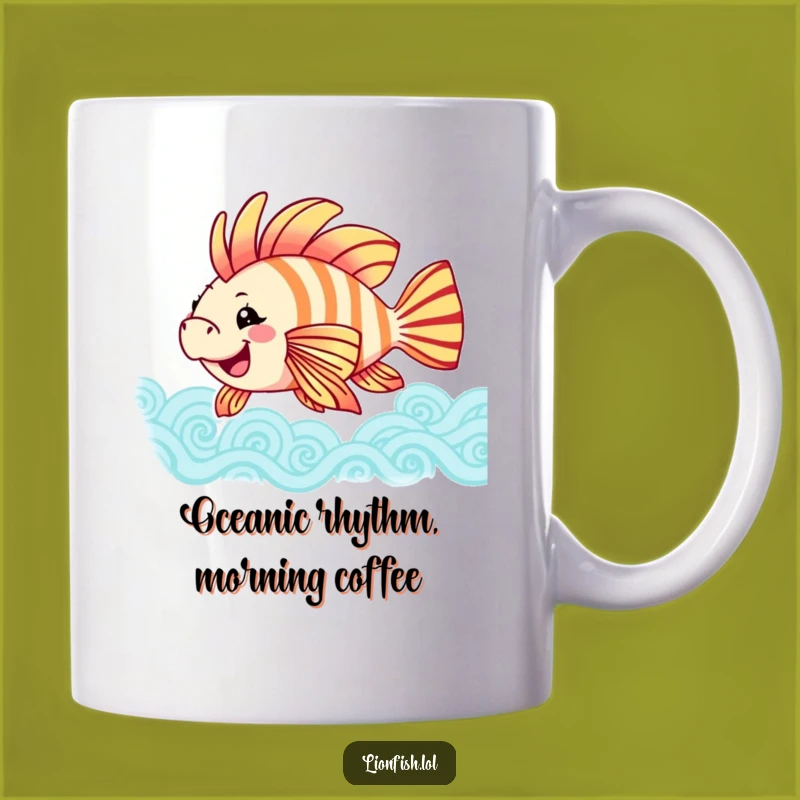 Funny Joyful Lionfish Swaying Fins Mug - Perfect Cheerful Gift