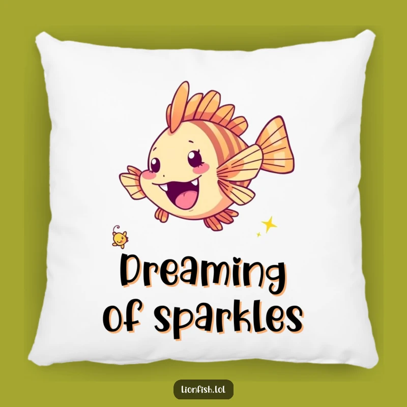 Funny Cheerful Lionfish Pillow - Cozy Sparkle - Perfect Joyful Gift