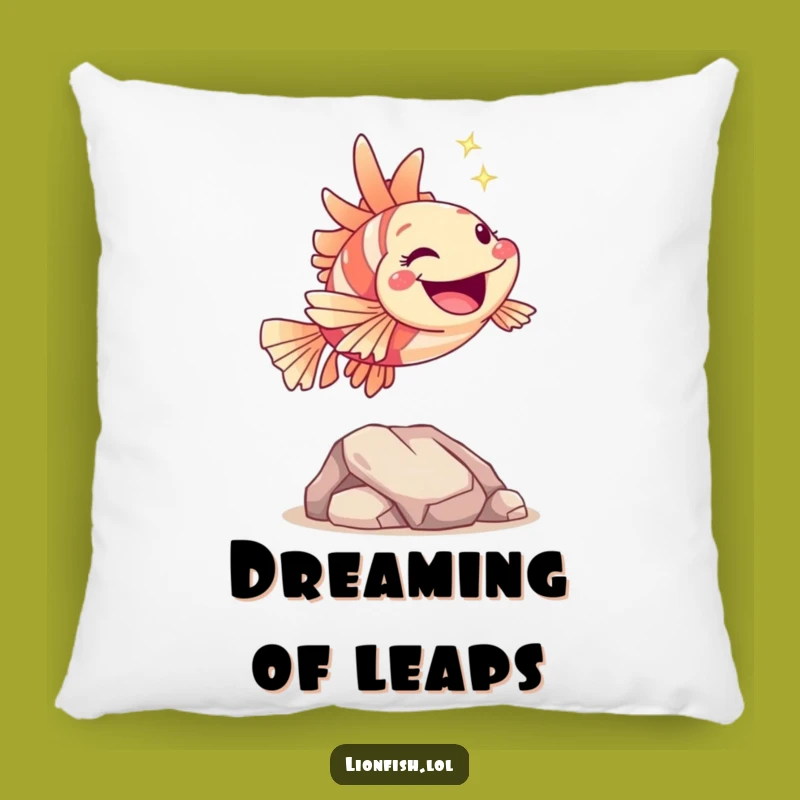 Funny Hopping Lionfish Pillow: Joyful Comfort, Humorous Accent for Rooms