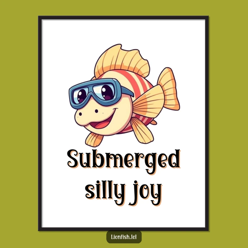 Funny Giggling Lionfish Digital Art - Hilarious Underwater Scene Download