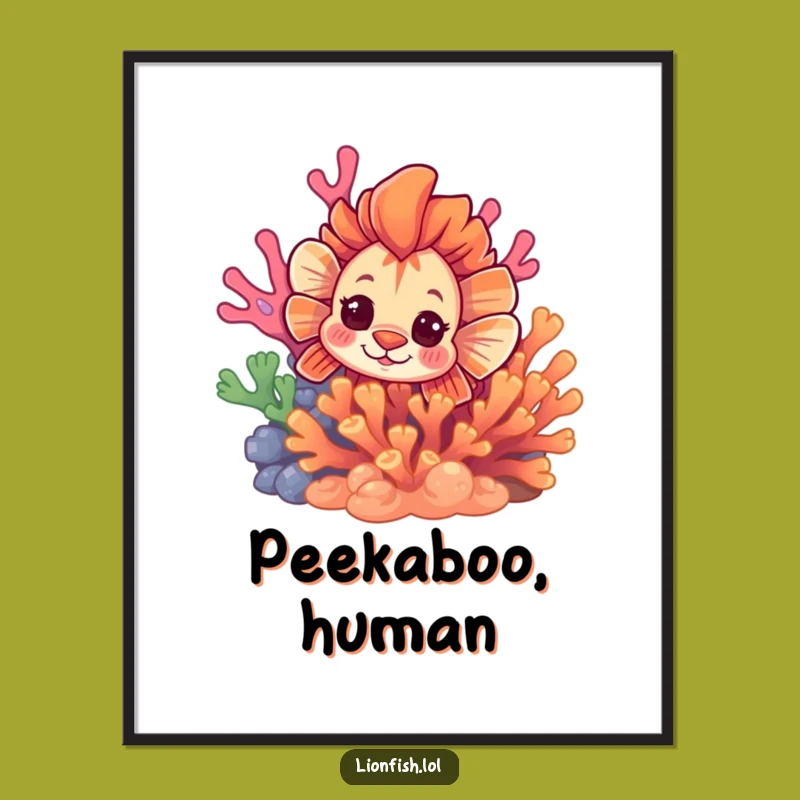 Funny Curious Lionfish Digital Art - Instant Intrigue - Downloadable Art