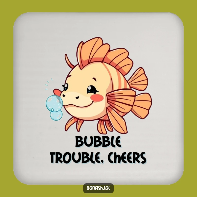 Funny Playful Lionfish Coasters - Protect Surfaces with Pop - Gift Set