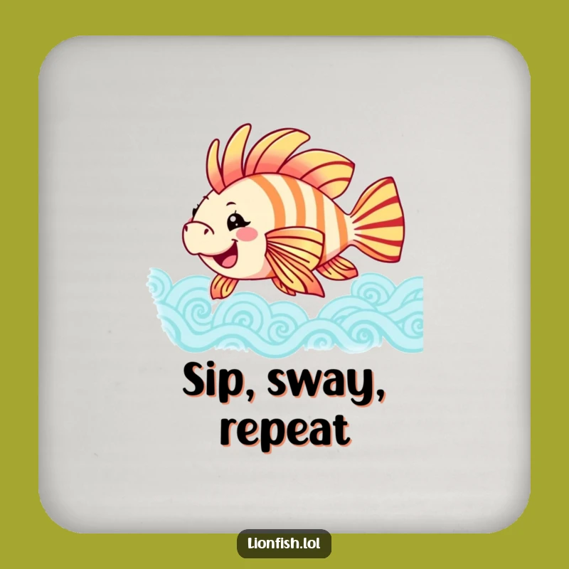 Funny Joyful Lionfish Coasters - Protect Surfaces with Style - Gift Set