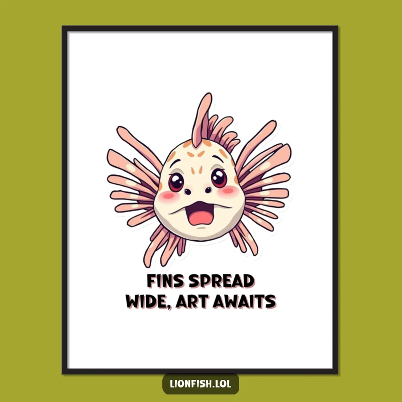 Funny Free Printable Lionfish Wall Art: Startled Reaction - Downloadable Art Decor