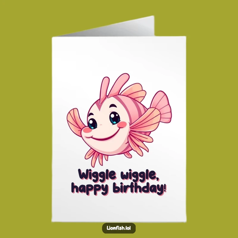 Free Printable Wobbly Lionfish Birthday Card: Friendly Wave Downloadable