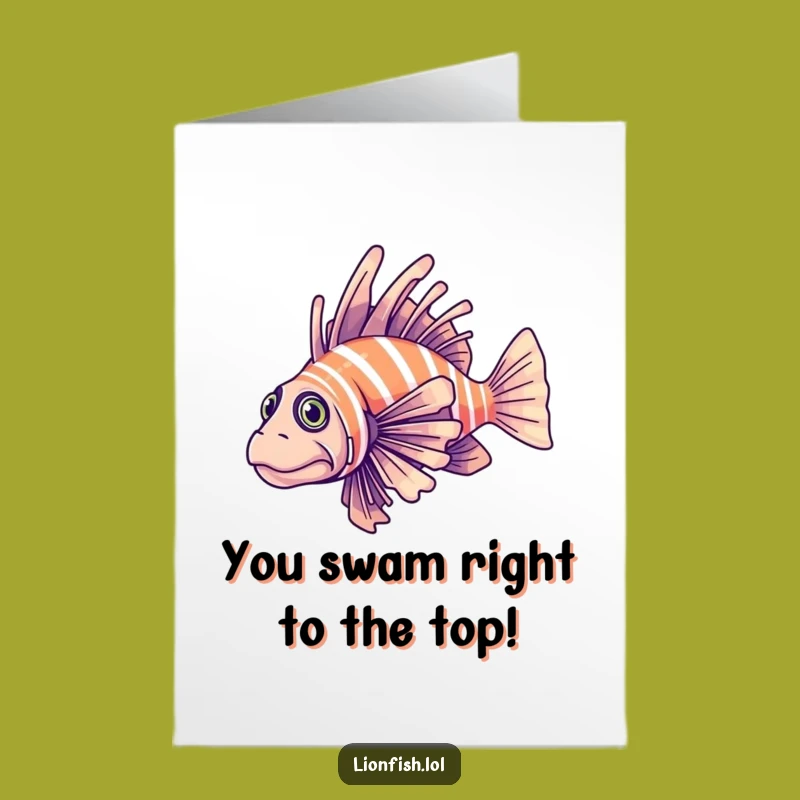 Free Printable Lionfish Congrats Card - Determined Glide Downloadable