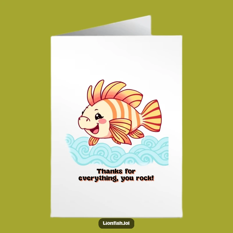 Free Printable Thank You Lionfish Card - Joyful Swayer Downloadable for Gratitude
