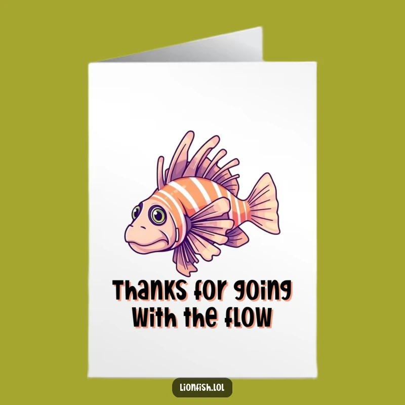 Free Printable Thank You Lionfish Card - Determined Glide Downloadable