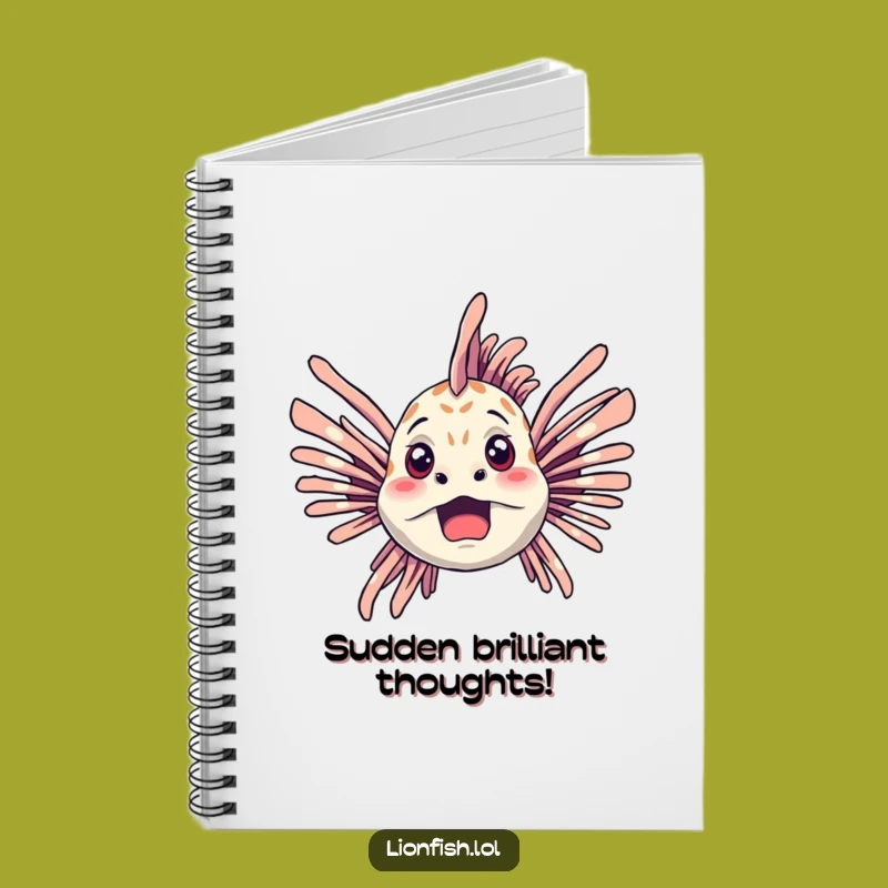 Funny Startled Lionfish Notebook: Jot Down Surprises With Underwater Drama Gift