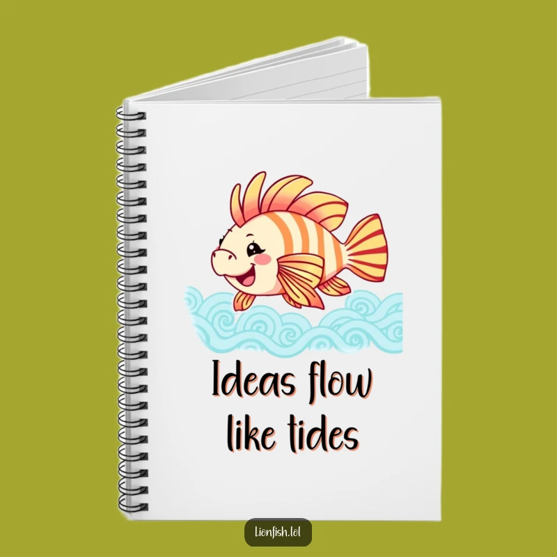 Funny Joyful Lionfish Notebook - Jot Down Happy Thoughts - Gift Idea