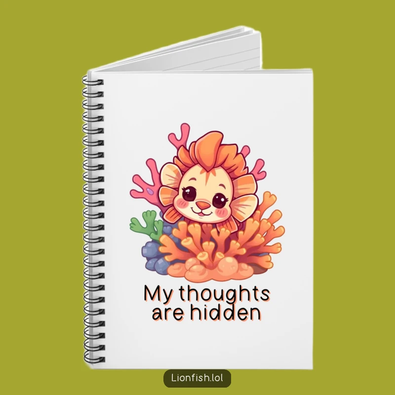 Funny Curious Lionfish Notebook - Jot Down Secrets - Gift Idea