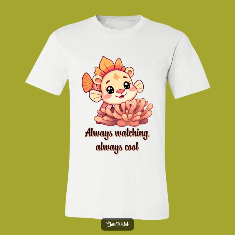Funny Curious Lionfish Coral Tee: A Hilarious Underwater Hide-and-Seek T-Shirt Gift