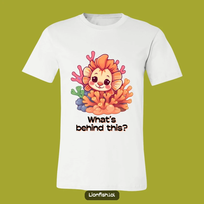 Funny Curious Lionfish T-Shirt - Hidden Ocean Gem Tee - Great Quirky Gift