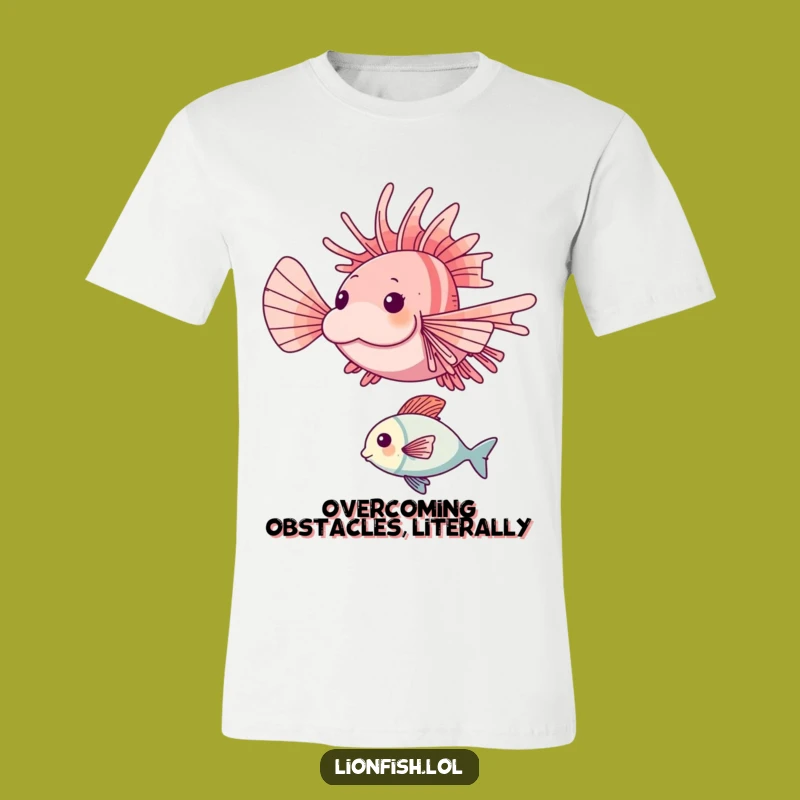 Funny Happy Lionfish Leap Tee: A Hilarious Underwater Chase T-Shirt Gift
