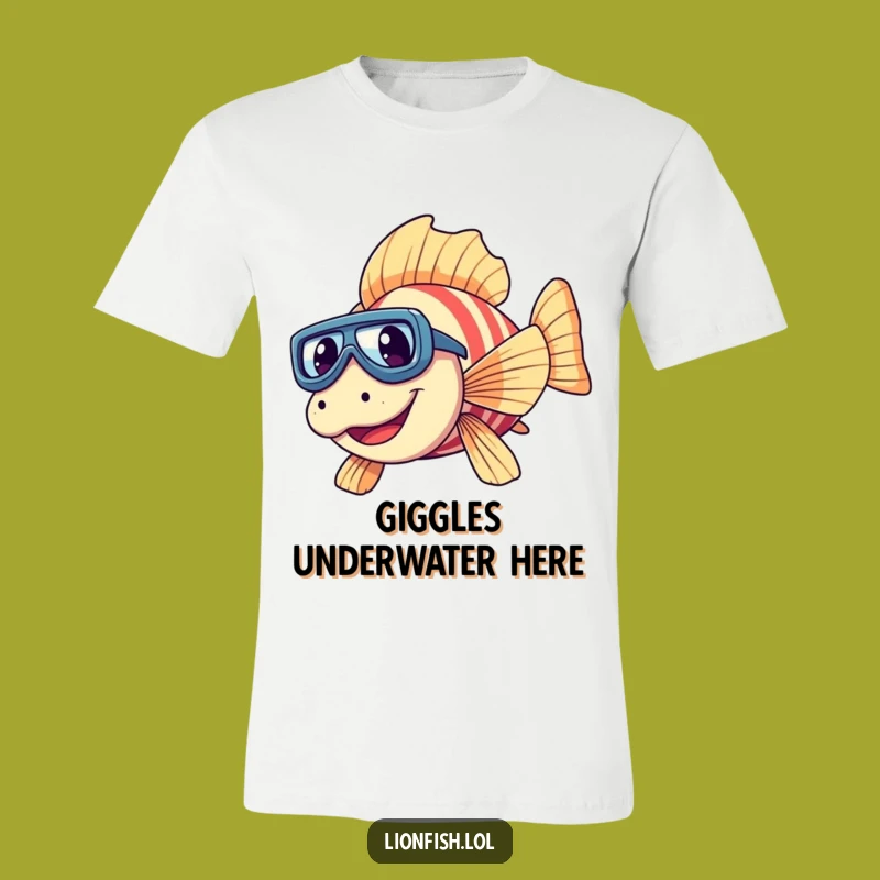 Funny Giggling Lionfish T-Shirt - Hilarious Underwater Adventure Apparel Gift