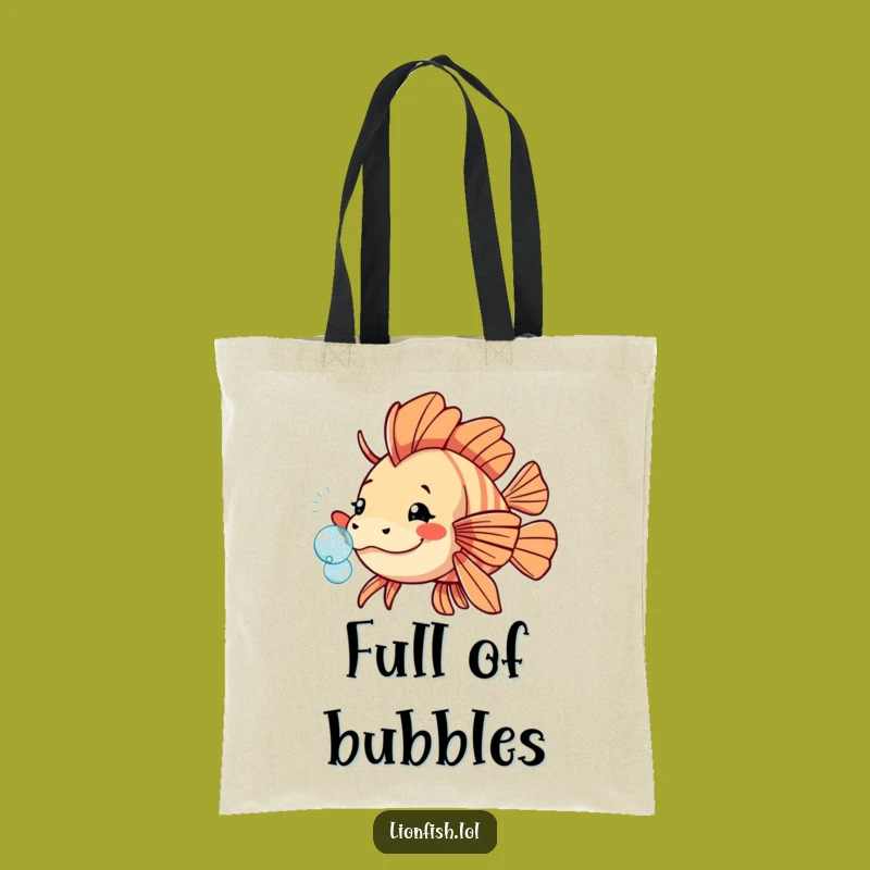 Funny Playful Lionfish Tote Bag - Carry Your Fun - Ideal Whimsical Gift