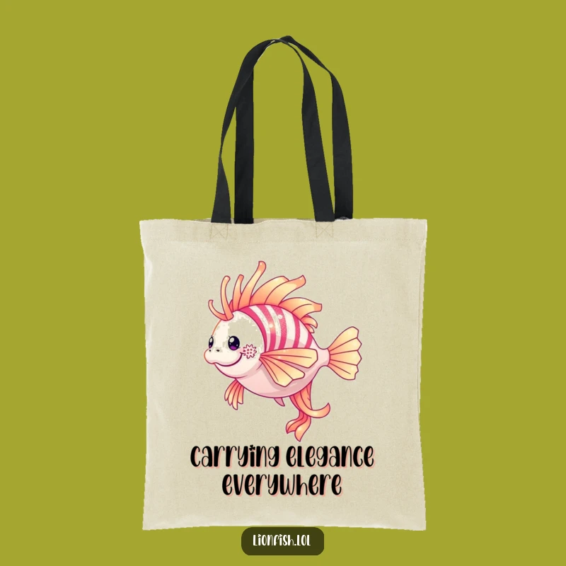 Funny Shimmering Lionfish Twirl Tote Bag: Carry Your Style With Underwater Grace Gift