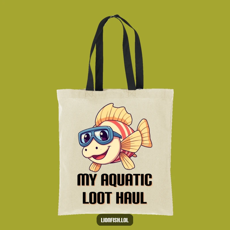 Funny Giggling Lionfish Tote Bag - Hilarious Ocean Adventure Carry-All